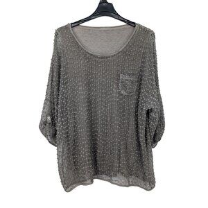 Canaa PremiumCrochet Open Knit Tunic Top Boho Minimalist Neutral Coastal Size XL